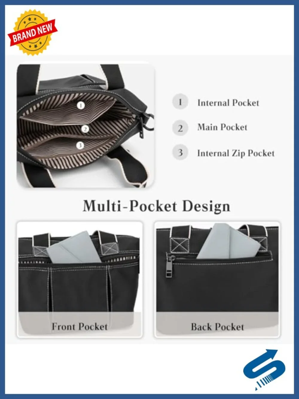 Waterproof Nylon Crossbody Shoulder Bag for Women - Top Handle